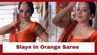 Monalisa Sways To ‘Hai Rama’ In Style In Orange Saree