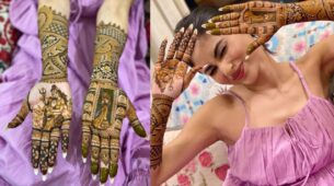First Karwa-Chauth: Mouni Roy gets special mehendi of Lord Shiva and Goddess Parvati, take inspiration