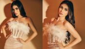 Mouni Roy is shining bright like diamond in shimmery silver fluffy strapless outfit, check out sizzling pics