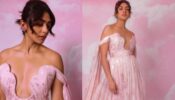 Mrunal Thakur Looks Like A Cute Princess In Pink Off-shoulder Gown