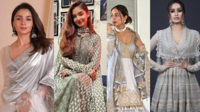 Navratri Special 2022: Day 6 Alia Bhatt, Anushka Sen, Hina Khan, And Shraddha Kapoor Are Making It Sparkle In Grey