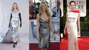 Nicole Kidman, Jennifer Aniston, And Angelina Jolie Served Outstanding Fashion In Metallic Outfits