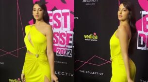Nora Fatehi flaunts her curvaceous toned body in yellow cutout bodycon dress, fans in love