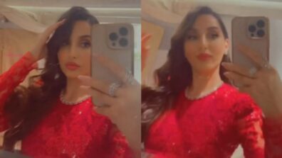 Nora Fatehi steals the show in glittering glam of red