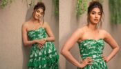 Pooja Hegde is ultimate beauty queen in green and white printed strapless outfit, we are in love