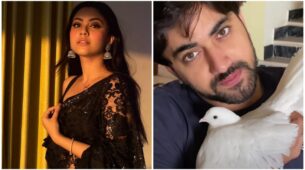 Reem Sameer Sheikh raises mercury levels in lace black saree, Zain Imam says ‘need to be wrapped around your arms”