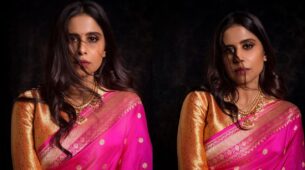 Sai Tamhankar’s Pink Saree Look Steals Our Hearts Towards Her Style Game