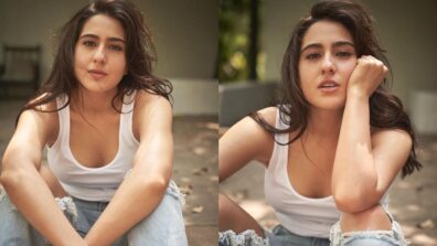 Sara Ali Khan Serves Casual Vibes In Ribbed Jeans And White Tank Top, See Pics