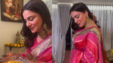 In Pics: Shraddha Arya looks dreamy in pink saree celebrating 11 months anniversary