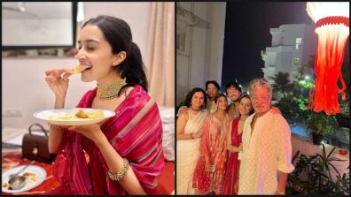 Shraddha Kapoor’s Diwali celebration is all about family and Maharashtrian food, looks lovely in traditional pink outfit with heavy jewellery