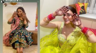 Kundali Bhagya Karwa Chauth Celebration: Shraddha Arya flaunts mehendi in green see-through outfit, Dheeraj Dhoopar posts snap of Vinny Arora saying ‘beautiful you…’