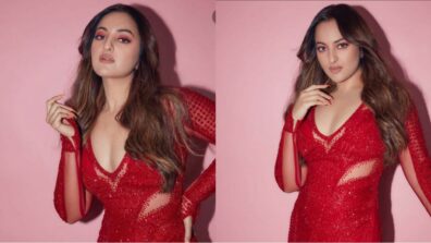 Sonakshi Sinha is all about ‘red cherry cake’ vibes in plunging neckline dress, gives special kiss