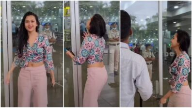 Tejasswi Prakash Gets Papped At Mumbai Airport Struggling To Get Inside Because Of Door