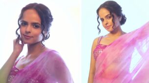 TMKOC diva Palak Sindhwani is a sight to behold in pink see-through, transparent saree, check out