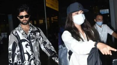 Trending: Rashmika Mandanna and Vijay Deverakonda spotted in black and white co-ord outfits after Maldives vacation, check out