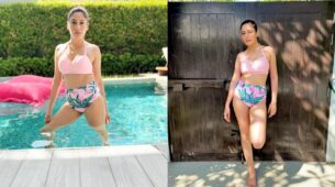 Uff Haye Garmi: Surbhi Chandna is a slayer in floral pink bikini, gives sensuous water baby vibes
