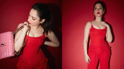 Uff Haye Garmi: Tamannaah Bhatia takes over internet by storm in all-red outfit, see sizzling lipstick shade