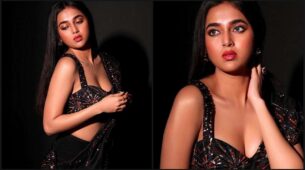 Uff Haye Garmi: Tejasswi Prakash burns oomph game in sensuous black saree, fans in awe