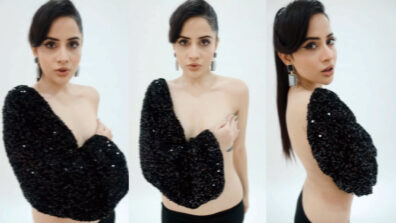 Urfi Javed Goes Backless In A Black Sequin One-shoulder Outfit And Looks Hot