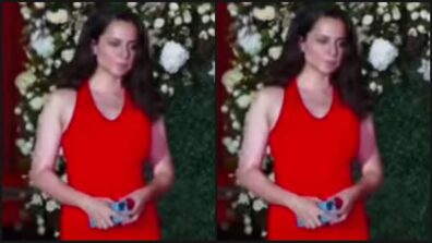 Watch: Kangana Ranaut looks spicy red hot in plunging neckline gown at Aayush Sharma’s bash, netizens love it