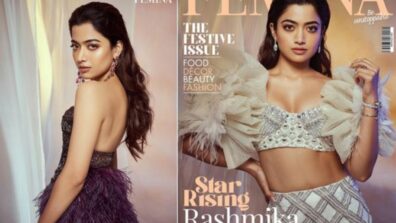 What A Diva: Rashmika Mandanna is sending positive vibes in purple fluffy backless outfit, kills it with sensuous expression