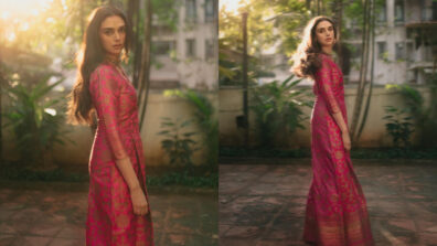 Aditi Rao Hydari Looks Magnificent In Handwoven Silk Printed Ethnic Jumpsuit 