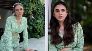 Aditi Rao Hydari Nails The Green Monochrome Outfit Stealing Hearts Of Her Fans