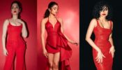 Alert: Piping Hotness In Blood Red Drapes; Actresses Tamannaah Bhatia, Sobhita Dhulipala, And Rashmika Mandanna