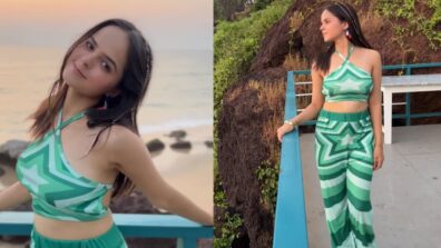 Alexa, play rewind…: Palak Sindhwani is a sight to behold in gorgeous green printed bralette and trousers, fans love hair braids