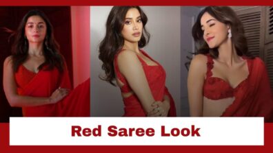 Alia Bhatt, Janhvi Kapoor To Ananya Panday: Bollywood Actresses In Sizzling Red Sarees