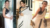 Alia Bhatt, Neena Gupta, Karisma Kapoor Embracing The Statement White Saree With Black Striped Border In Their Unique Way; Yay Or Nah?