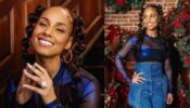 Alicia Keys amplifies her ‘early Christmas’ glam in sheer see-through black top and denim skirt