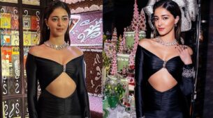 Ananya Panday Looks Piping Hot In Black Off-shoulder Cut-out Jumpsuit