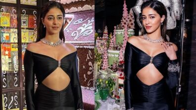 Ananya Panday Looks Piping Hot In Black Off-shoulder Cut-out Jumpsuit