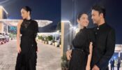 Ankita Lokhande And Vicky Jain Set Couple Goals Both Twinning In Black Ruffle Saree And Black Tailored Kurta Pajama; Check Out