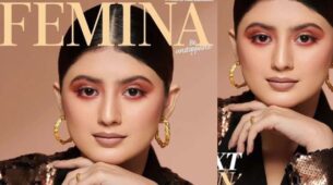 Arishfa Khan Turns Cover Girl For Femina, Looks Glamorous In A Golden Sequin Blazer