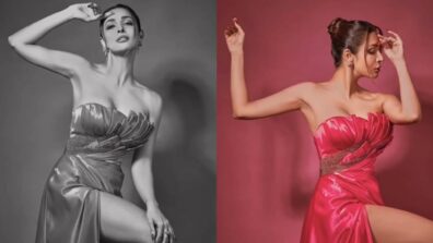 Malaika Arora smears town in pink, stuns in an off-shoulder ruffled satin gown