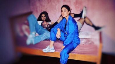 Kareena Kapoor Chills In Royal Blue Shirt And Joggers Pant Giving Bossy Vibes; Check Out