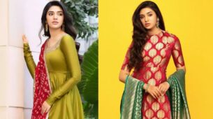 Banarsi Silk To Georgette Shine: Krithi Shetty Embracing The Salwar Suits Fashion In Different Fabric And Colours