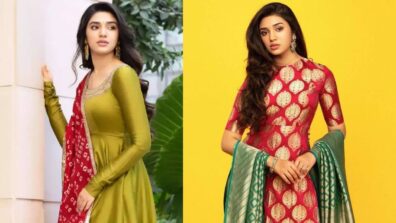 Banarsi Silk To Georgette Shine: Krithi Shetty Embracing The Salwar Suits Fashion In Different Fabric And Colours