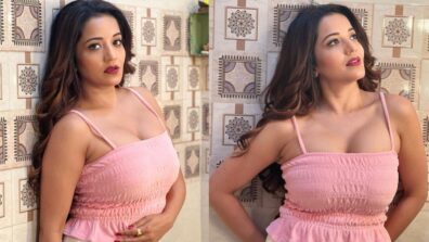 Bhojpuri Star Monalisa Looks Uber Hot In Pink Top And White Mini Skirt