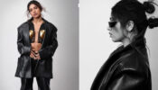 Bhumi Pednekar ups glam quotient in leather pantsuit and chain body piece
