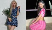 Blackpink Rose In Blue Checkered Cropped Jacket Top And Mini Skirt Or Jennie In Pink Checkered Crop Top And Pencil Skirt; Which Outfit Is More Attractive?