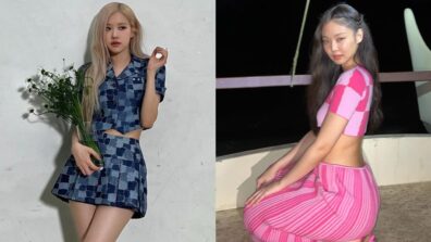 Blackpink Rose In Blue Checkered Cropped Jacket Top And Mini Skirt Or Jennie In Pink Checkered Crop Top And Pencil Skirt; Which Outfit Is More Attractive?