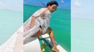 Body at home, mind is traveling: Nia Sharma is busy exploring oceans, looks stunning in bikini and transparent cape outfit