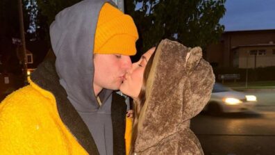 Check Out: Justin Beiber And Hailey Bieber Kiss Adorably In A Bear-y-Fit