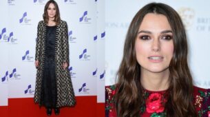 Check Out: Keira Knightley Serves Glamourous Looks In A Black Dress And Printed Overcoat As She Attends The Jewish Film Festival