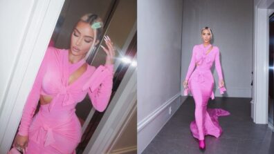 Check Out: Kim Kardashian Looks Absolutely Gorgeous In A Body-hugging Baby Pink Gown At The Baby2Baby Gala