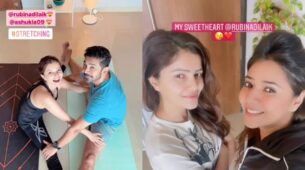 Couple Goals: Rubina Dilaik and Abhinav Shukla pose together with yoga trainer, internet is in awe