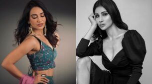 Desi Vs Videsi Fashion Battle: Surbhi Jyoti in stunning green and pink cape lehenga Vs Mouni Roy in deep-neck top, who’s your favourite? (Vote Now)